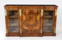 Antique Victorian Burr Walnut Credenza 19th C