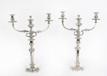 Antique Pair Regency Old Sheffield Plate Candelabra C1820 19th C