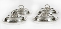 Antique Set 4 Sterling Silver Entree Dishes & Covers Finley & Taylor 1890 19th C