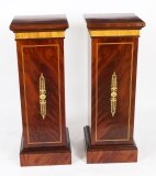 Antique Pair Empire Revival Mahogany and Ormolu Pedestals C1930 19th C
