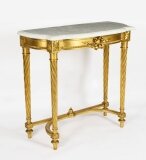 Antique French Napoleon III Carved Giltwood Console Pier Table 19th C