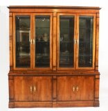 Vintage Harrods Biedermeier Satin Birch Bookcase Circa 1980 20th C