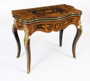 Antique French Louis Revival Floral Marquetry Card Table 19th C