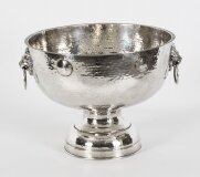 Antique Victorian Silver Plate on Copper Punch Bowl wine Cooler 19th C
