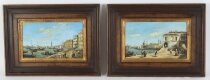 Antique Pair Oil Paintings of Venice Continental School 19th C