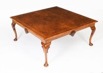 Antique Burr Walnut Queen Anne Revival Coffee Table 