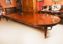 Antique 15ft Flame Mahogany Extending Dining Table by Edwards & Roberts 19C