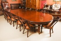 Antique15ft Extending Dining Table by Edwards & Roberts & 14 chairs 19th C