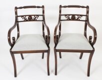 Vintage Pair Regency Revival Rope Back Armchairs 20th C