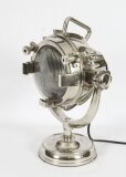 Vintage Polished Nickel Searchlight Standing Table Lamp Mid 20th C