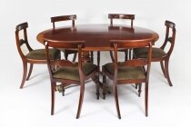 Vintage William Tillman Regency Dining Table & 6 Regency Revival Chairs 20th C