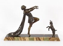 Antique Art Deco Bronze Toga Dancer by Emile Carlier Circa 1920