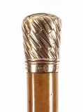 Antique Walking Stick Cane 9 Ct Gold Pommel by Brigg Late 19th Century