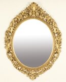 Antique Oval Florentine Giltwood Mirror 19th Century 120x92cm