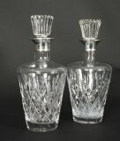 Vintage Pair of Cut Crystal Glass Decanters London,1967 C J Vander
