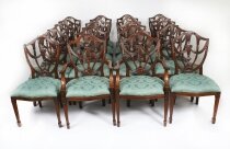 Vintage Set of Twenty Federal Revival Shield Back Dining Chairs 20th C