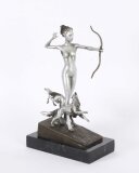 Antique Art Deco Revival Bronze Diana the Huntress Josef Lorenzl 20th C