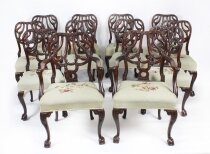 Antique Set 12 George II Revival Dining Chairs by Robert Strahan Dublin 20th C