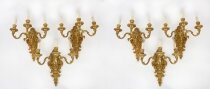 Antique Set of 6 French Louis Revival Twin Branch Wall Lights 20th Century