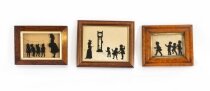 Antique Set of Three Victorian Silhouettes 19th Century