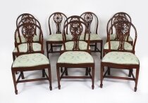 Vintage Set 10 English Mahogany Regency Dining Chairs Mid 20th Century