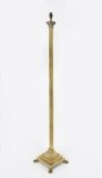 Antique Neoclassical Brass Corinthian Column Standard Lamp 19th C