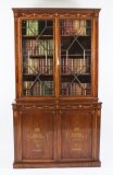 Antique Marquetry Inlaid Bookcase 19th C
