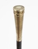 Antique Walking Cane Stick Silver Gilt Handle 19th C 92cm 36 inches