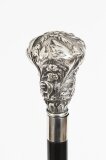 Antique French Silver Topped Walking Stick Cane C1890 94cm 37 inches