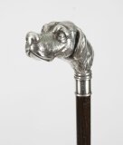 Antique Pointer Dog Silver Handled Walking Stick Cane 19thC 94cm 37 inch