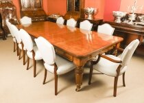 Antique Pollard Oak Victorian Extending Dining Table 19th C & 10 Swagback Chairs