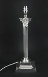 Antique Victorian Silver Plate Corinthian Column Table Lamp 19th C