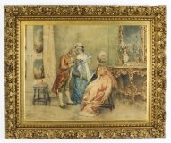 Antique Water Colour Attlio Simonetti& 39 The Music Recital& 39 19th Century