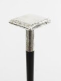 Antique Silver and Ebonized Walking Stick Cane Late 19th C 92cm 36inch