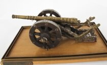 Antique Bronze Cased Model Colubrina da Fortezza Cannon 19th Century
