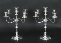 Antique Pair Victorian 5 Light Candelabra Hawksworth, Eyre & Co 19th C