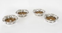 Antique Set 4 Victorian Wine Coasters by Davis and Sons Scottish 19th C