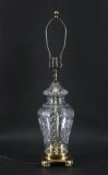 Vintage Large English Cut Glass Table Lamp Late 20th C