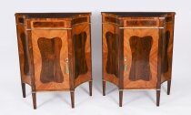 Antique Pair Goncalo Alves & King Wood Side Cabinets 19th C