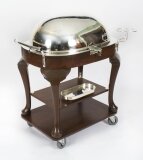 Antique Art Deco Drakes D6 Silver Plated Beef Carving Trolley C1930