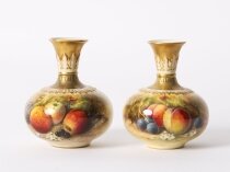 Antique Pair Miniature Royal Worcester Porcelain Vases William Ricketts 1925
