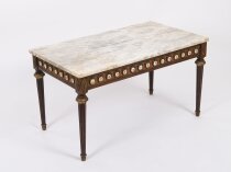 Vintage Ormolu Mounted Coffee Table Marble Top Mid Century