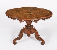Antique North Italian Walnut Marquetry Tea Coffee Table Mid 19th Century