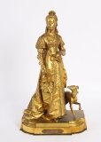 Antique Gilt Bronze Sculpture of Reine Isabella by Eurotrope Bouret C 1870