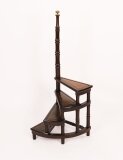 Vintage Set Spiral Mahogany Library Steps 20th C