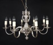 Antique English Silver Plated Chandelier Circa 1920 20th C