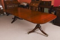 Vintage 10ft George III StyleTwin Pedestal Dining Table 20th C