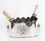 Antique Edwardian Silver Plate Wine Cooler Circa 1910