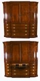 Antique George III Flame Mahogany Breakfront Secretaire Wardrobe C1780 18th C