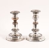 Antique Pair George IV Old Sheffield Telescopic Candlesticks C1825 19th C